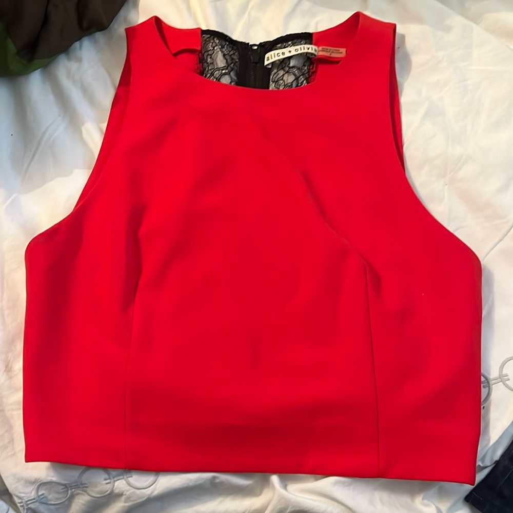 Alice and Olivia red top